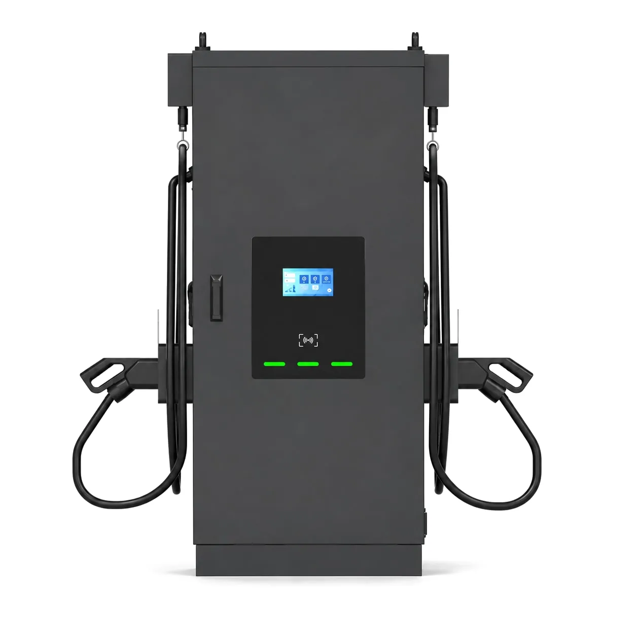 MOLZEX MVD Series dark grey dual-gun DC charger with touchscreen