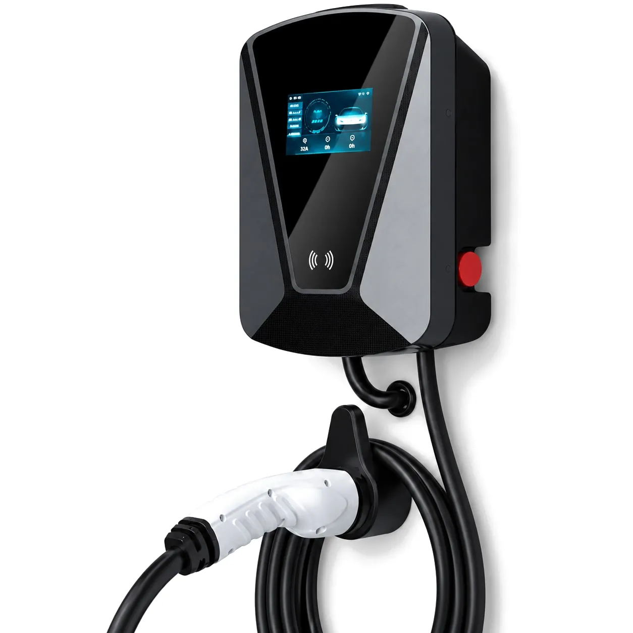 MOLZEX EVL Series wallbox with colour LCD, RFID reader and grey side panels