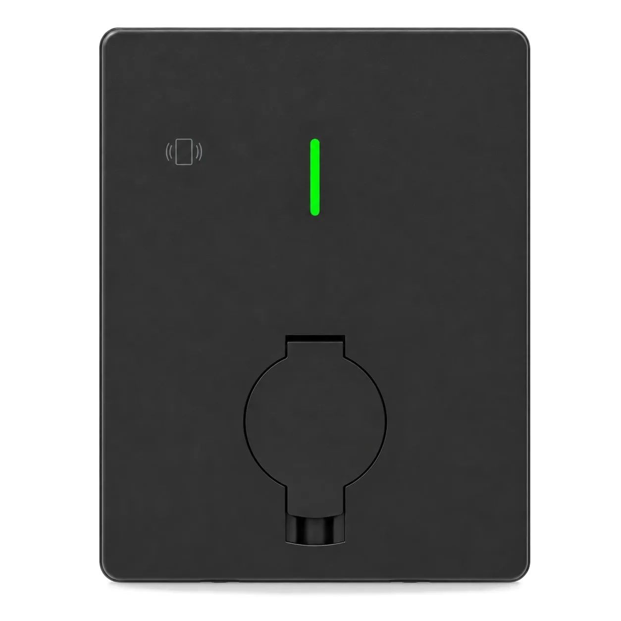 MOLZEX V2G Series ultra-slim black wallbox with green status light