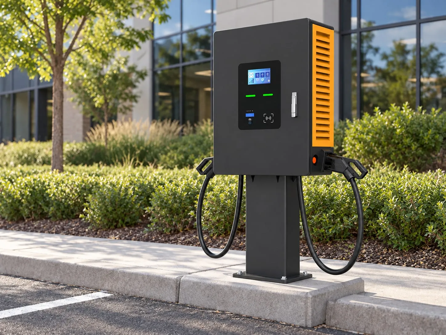 MOLZEX CVD Series DC charger at a business park