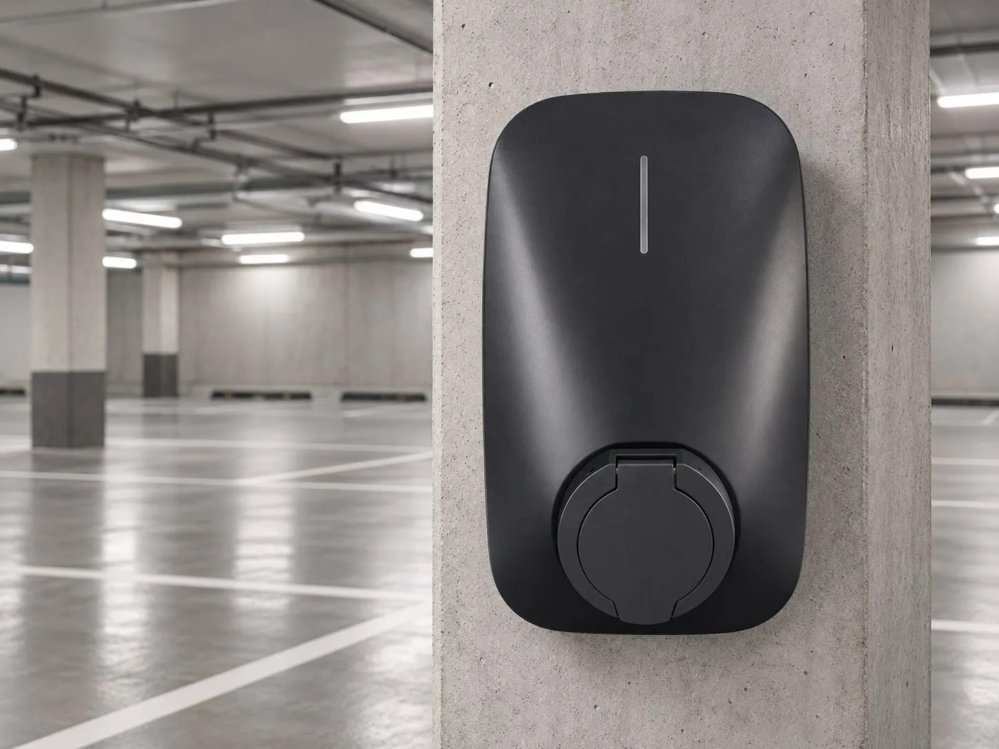 EVA Series wallbox in an underground car park