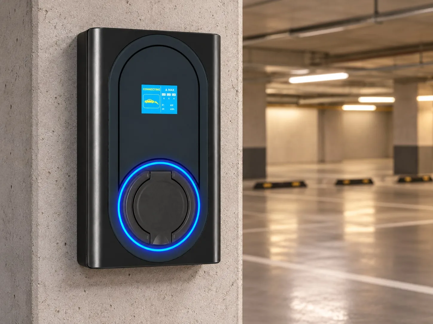 Mini Series wallbox in an underground car park